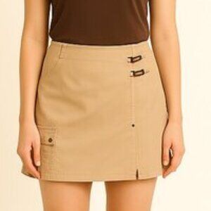 Jamie Sadock Tan Golf Stretch Skort with Buckle Details Size 18